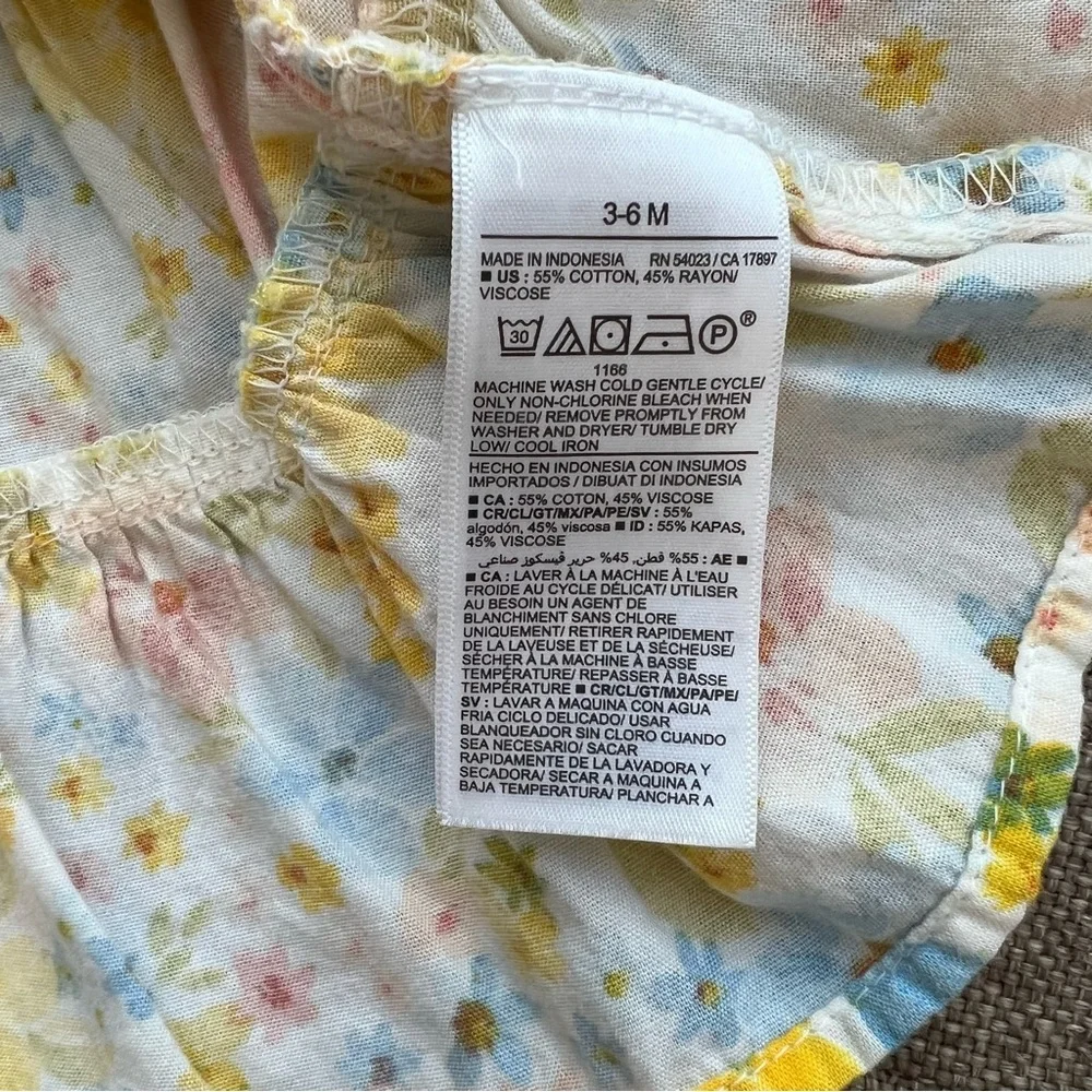 Old Navy Baby Girl Floral Tiered Dress 6-12M Pastel‎ Spring Summer